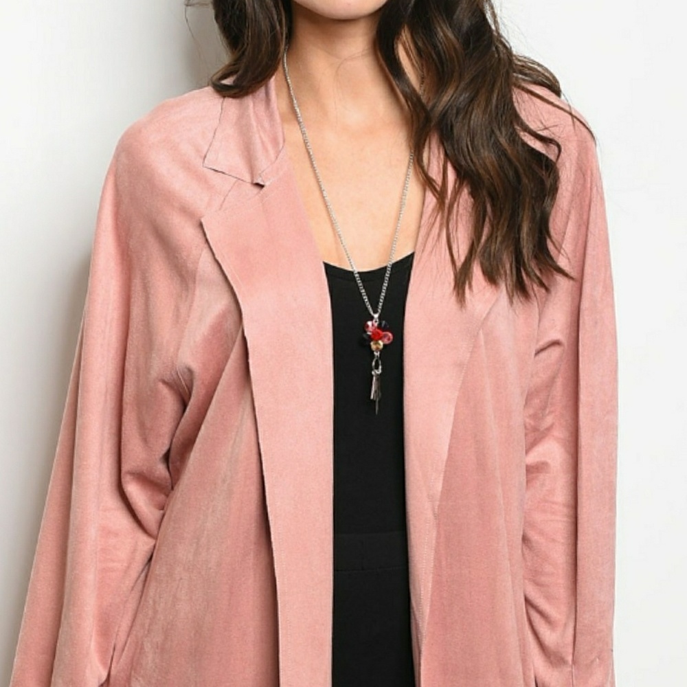 💎  BLUSH KIMONO Dusty pink Suede - Picture 3 of 4